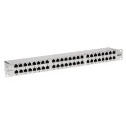N252-048-SH-K Cat5e/Cat6 48-Port Patch Panel - Shielded, Krone IDC, 568A/B, RJ45 Ethernet, 1U Rack-Mount, TAA