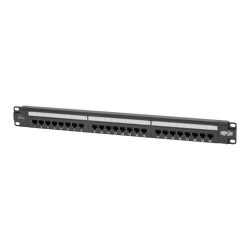 N252-P24 Cat6 24-Port Patch Panel - PoE+ Compliant, 110/Krone, 568A/B, RJ45 Ethernet, 1U Rack-Mount, TAA