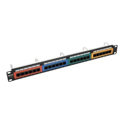 N253-024-RBGY 24-Port 1U Rack-Mount 110-Type Color-Coded Patch Panel, RJ45 Ethernet, 568B, Cat6