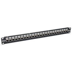 N254-024-SH-6A 24-Port 1U Rack-Mount STP Shielded Cat6a Feedthrough Patch Panel, RJ45 Ethernet, TAA