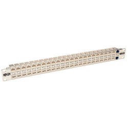 N254-048-SH-6A 48-Port 1U Rack-Mount STP Shielded Cat6a Feedthrough Patch Panel, RJ45 Ethernet, TAA