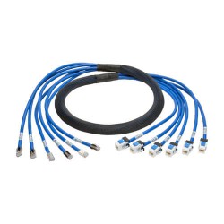N261-015-6MF-BL Augmented Cat6/Cat6a Pre-Terminated Copper Trunk Bundle, (6x) RJ45 (M/F), 15 ft.
