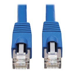 N261P-030-BL Cat6a 10G-Certified Snagless F/UTP Ethernet Cable (RJ45 M/M), PoE, CMR-LP, Blue, 30 ft.