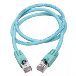 N262-002-AQ Cat6a 10G-Certified Snagless Shielded STP Ethernet Cable (RJ45 M/M), PoE, Aqua, 2 ft.
