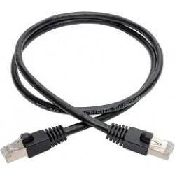 N262-002-BK Cat6a 10G-Certified Snagless Shielded STP Ethernet Cable (RJ45 M/M), PoE, Black, 2 ft.