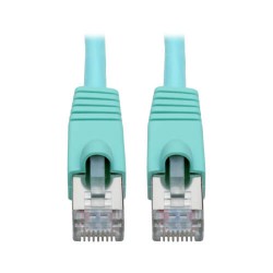 N262-003-AQ Cat6a 10G-Certified Snagless Shielded STP Network Patch Cable (RJ45 M/M), PoE, Aqua, 3 ft.