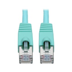 N262-005-AQ Cat6a 10G-Certified Snagless Shielded STP Network Patch Cable (RJ45 M/M), PoE, Aqua, 5 ft.