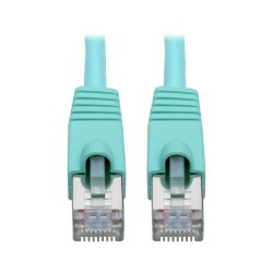 N262-007-AQ Cat6a 10G-Certified Snagless Shielded STP Network Patch Cable (RJ45 M/M), PoE, Aqua, 7 ft.