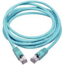 N262-012-AQ Cat6a 10G-Certified Snagless Shielded STP Ethernet Cable (RJ45 M/M), PoE, Aqua, 12 ft.