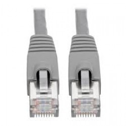 N262-015-GY Cat6a 10G-Certified Snagless Shielded STP Ethernet Cable (RJ45 M/M), PoE, Gray, 15 ft.