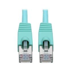 N262-030-AQ Cat6a 10G-Certified Snagless Shielded STP Network Patch Cable (RJ45 M/M), PoE, Aqua, 30 ft.