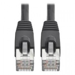 N262-06N-BK Cat6a 10G-Certified Snagless Shielded STP Ethernet Cable (RJ45 M/M), PoE, Black, 6 in.