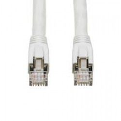N272-025-WH Cat8 25G/40G Certified Snagless Shielded S/FTP Ethernet Cable (RJ45 M/M), PoE, White, 25 ft.