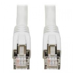 N272-050-WH Cat8 25G/40G-Certified Snagless Shielded S/FTP Network Ethernet Cable (RJ45 M/M), PoE, White, 50 ft.