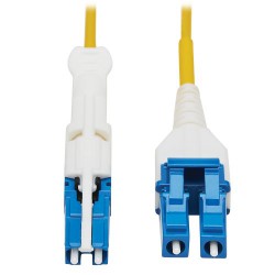 N381L-10M 400G Duplex Singlemode 8.3/125 OS2 Fiber Optic Cable (CS-UPC/LC-UPC), Round LSZH Jacket, Yellow, 10 m