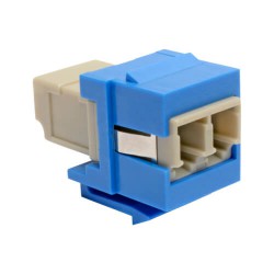 N455-000-BL-KJ Duplex Multimode Fiber Coupler, Keystone Jack - LC to LC, Blue