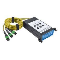 N482-3M8L12S-B 40/100Gb Fiber Breakout Cassette with Built-In MTP Cables, 40Gb to 4 x 10Gb, 100Gb to 4 x 25Gb, (x3) 8-Fiber Singlemode MTP/MPO to (x12) LC Duplex 8.3/125
