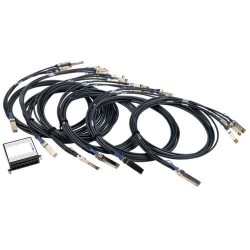 N484-12SFP-K 12-Port SFP+ 10GbE Pass-through Cassette with six QSFP+ to 4xSFP+ Breakout Cables