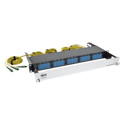N48K-15M8L60S-B 40/100Gb Fiber Breakout Patch Panel, 40Gb to 4 x 10Gb, 100Gb to 4 x 25Gb, 15 MTP QSFP to 60 LC Duplex 8.3/125 Singlemode Ports, 1U