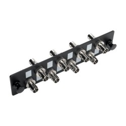 N492-08S-ST High-Density Fiber Adapter Panel (MMF/SMF), 8 ST Simplex Connectors, Black