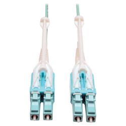 N820-02M-T 10Gb Duplex Multimode 50/125 OM3 LSZH Fiber Patch Cable with Push/Pull Tab Connectors, (LC/LC) - Aqua, 2M (6-ft.)