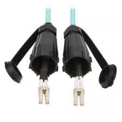 N820-05M-IND 10Gb Rigid Industrial Duplex Multimode 50/125 OM3 Fiber Patch Cable (LC/LC) - IP68, Aqua, 5 m (16.4 ft.)