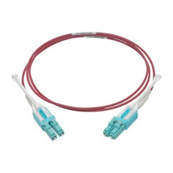 N821-02M-MG-T 10 Gb Duplex Multimode 50/125 OM4 LSZH Fiber Patch Cable (LC/LC), Push/Pull Tabs, Magenta, 2 m (6.5 ft.)