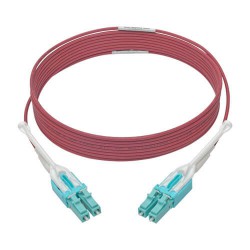 N821-03M-MG-T 10 Gb Duplex Multimode 50/125 OM4 LSZH Fiber Patch Cable (LC/LC), Push/Pull Tabs, Magenta, 3 m (10 ft.)