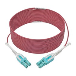 N821-09M-MG-T 10 Gb Duplex Multimode 50/125 OM4 LSZH Fiber Patch Cable (LC/LC), Push/Pull Tabs, Magenta, 9 m (29.5 ft.)