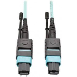 N842-05M-12-MF MTP/MPO Multimode Patch Cable, 12 Fiber, 40Gb, 40 GBASE-SR4, OM3 Plenum-Rated (M/F), Aqua, 5M (16 ft.)