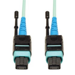 N846-02M-24-P MTP/MPO Patch Cable, 100GBASE-SR10, CXP, 24 Fiber, 100GbE OM3 Plenum-Rated - Aqua, 2M (6-ft.)