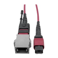 N846-08N-A2B MTP/MPO Parallel Optics Base-8 Migration Fiber Adapter, Polarity A to B, 12 Fiber, 40 / 100 GbE, OM4 M/F, Magenta, 8 in.