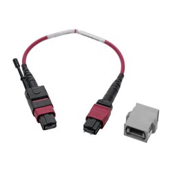 N846-08N-C2B MTP/MPO Parallel Optics Base-8 Migration Fiber Adapter, Polarity C to B, 12 Fiber, 40 / 100 GbE, OM4 M/F, Magenta, 8 in.
