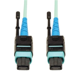 N846-10M-24-P MTP/MPO Patch Cable, 100GBASE-SR10, CXP, 24 Fiber, 100GbE OM3 Plenum-Rated - Aqua, 10M (33-ft.)
