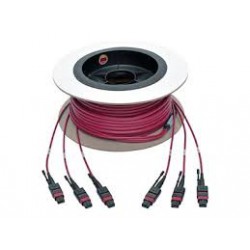 N858-15M-3X8-MG MTP/MPO Multimode Base-8 Trunk Cable, 24-Strand, 40GB/100GB, 40/100GBASE-SR4, OM4 Plenum-Rated (3xF/3xF), Push/Pull Tab, Magenta, 15 m (49 ft.)