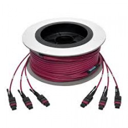 N858-23M-3X8-MG MTP/MPO Multimode Base-8 Trunk Cable, 24-Strand, 40GB/100GB, 40/100GBASE-SR4, OM4 Plenum-Rated (3xF/3xF), Push/Pull Tab, Magenta, 23 m (75 ft.)