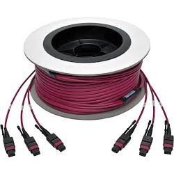 N858-30M-3X8-MG MTP/MPO Multimode Base-8 Trunk Cable, 24-Strand, 40GB/100GB, 40/100GBASE-SR4, OM4 Plenum-Rated (3xF/3xF), Push/Pull Tab, Magenta, 30 m (98 ft.)