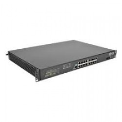 NSS-G16D2 16 10/100/1000Mbps Port Gigabit L2 Web-Smart Managed Switch, 2 SFP Slots, 36 Gbps, Web, 8-Outlet 120V PDU/Surge Protect