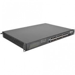 NSS-G24D2 24 10/100/1000Mbps Port Gigabit L2 Web-Smart Managed Switch, 2 Dedicated Gigabit SFP Slots, 52 Gbps, 12-Outlet 120V PDU