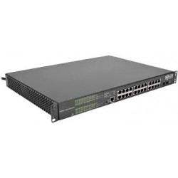 NSS-G24D2P24 24 10/100/1000Mbps Port Gigabit L2 Web-Smart Managed PoE+ Switch, 240W; 2 Dedicated SFP Gigabit Slots, 52 Gbps, 12-Outlet 120V PDU