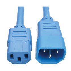P004-006-ABL C14 Male to C13 Female Power Cable, C13 to C14 PDU Style - 10A, 250V, 18 AWG, 6 ft., Blue