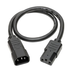 P005-002 Heavy-Duty C13 to C14 PDU-Style Power Extension Cable - 15A, 100–250V, 14 AWG, 2 ft., Black