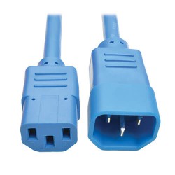 P005-002-ABL Heavy-Duty C13 to C14 PDU-Style Power Extension Cable - 15A, 100–250V, 14 AWG, 2 ft., Blue