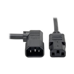 P005-006-14RA C13 to Right-Angle C14 PDU-Style Power Extension Cord, Heavy Duty - 15A, 100–250V, 14 AWG, 6 ft., Black