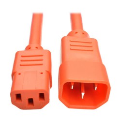 P005-006-AOR Heavy-Duty C13 to C14 PDU-Style Power Extension Cable - 15A, 100–250V, 14 AWG, 6 ft., Orange