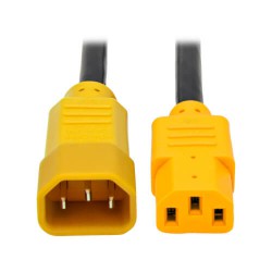 P005-006-YW Heavy-Duty C13 to C14 PDU-Style Power Extension Cable - 15A, 100–250V, 14 AWG, 6 ft., Yellow Plugs