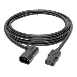 P005-010-14RA C13 to Right-Angle C14 PDU-Style Power Extension Cord, Heavy Duty - 15A, 100–250V, 14 AWG, 10 ft., Black