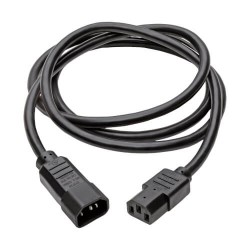 P005-010 Heavy-Duty C13 to C14 PDU-Style Power Extension Cable - 15A, 100–250V, 14 AWG, 10 ft., Black