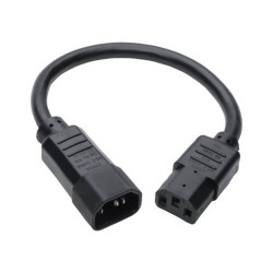 P005-12N Heavy-Duty C13 to C14 PDU-Style Power Extension Cable - 15A, 100–250V, 14 AWG, 1 ft., Black