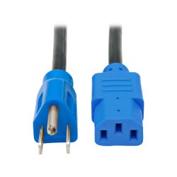 P006-004-BL Desktop Computer AC Power Cable, NEMA 5-15P to C13 - 10A, 125V, 18 AWG, 4 ft., Blue Plugs